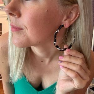 Jewelry - Large Acrylic Octagon Hoops NEW Jewelry - Large Acrylic Octagon Hoops NEW